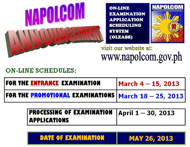 Napolcom Online Exam Application Schedule 2013 Released ...