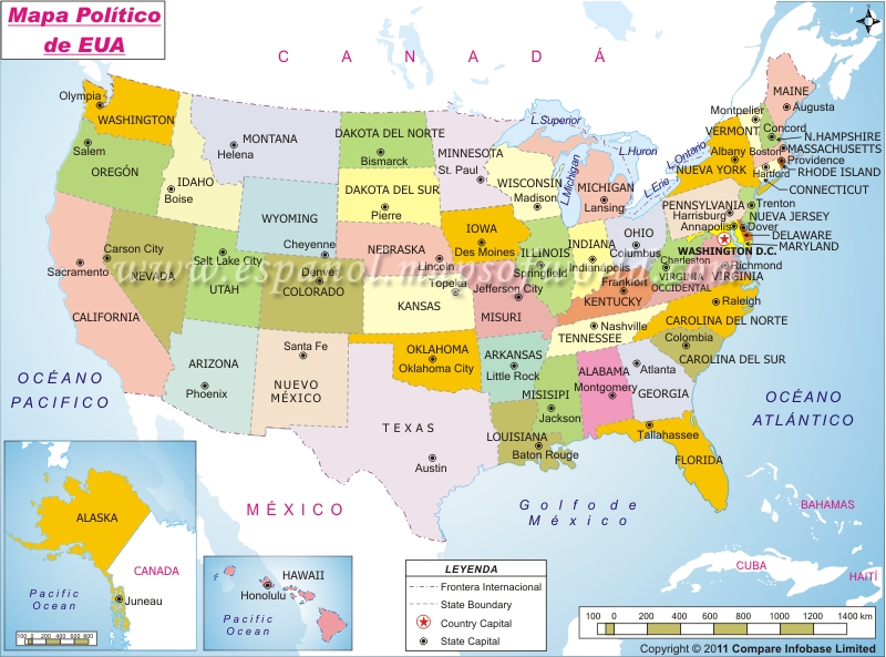 Mapa De Los Estados Unidos