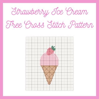 Strawberry Ice Cream - free cross stitch pattern