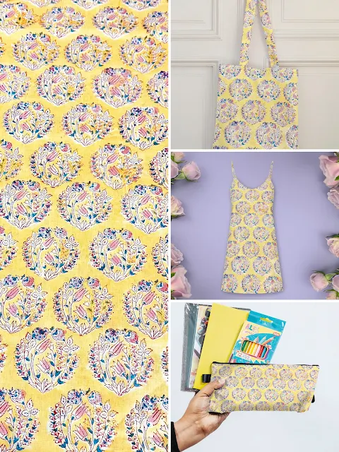 Yellow floral fabric