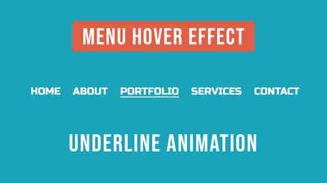 CSS Menu Hover Underline Animation