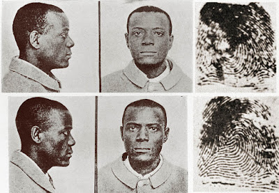 Photo comparing mug shots and fingerprint of Will West and William West