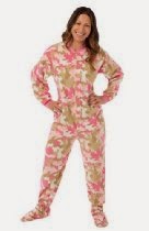 <br />Big Feet Pjs Pink Camo Micro-polar Fleece Adult Footed Pajamas w/ Drop Seat