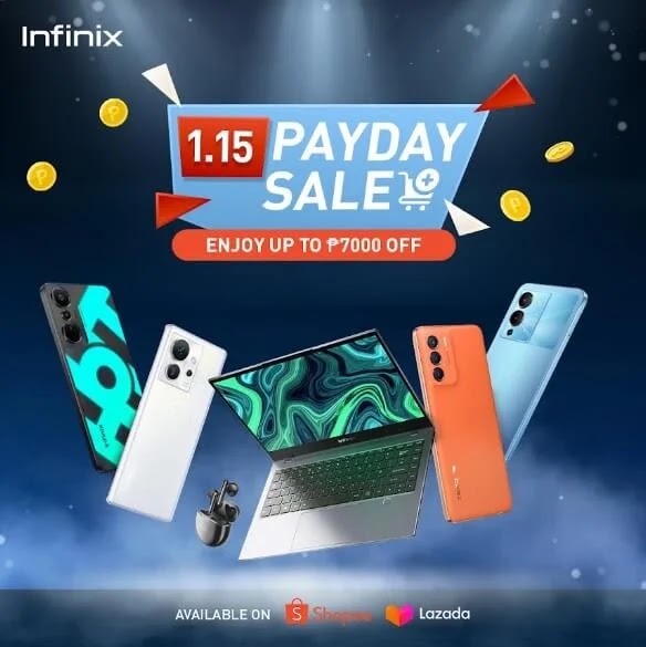 You can save up to 15% on the Infinix 1.15 Pay Day Sale on Shopee and Lazada