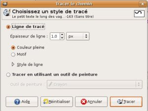 gimp edition trace chemin