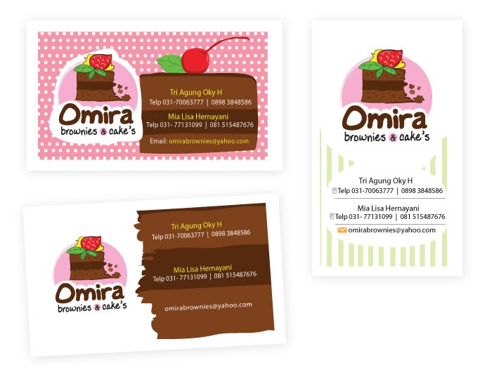 Template Manis Desain Kartu Nama Omira Brownies & Cakes