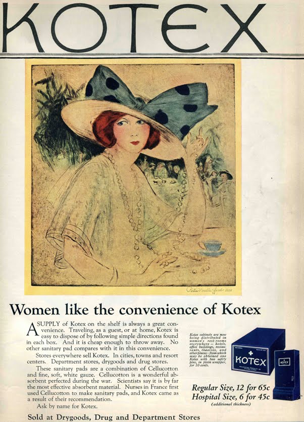  in the 1920s wouldn't publish advertisements for sanitary napkins