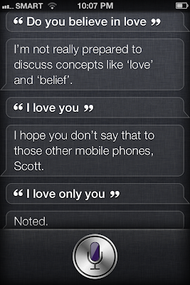 Siri's funny answers to questions about love.