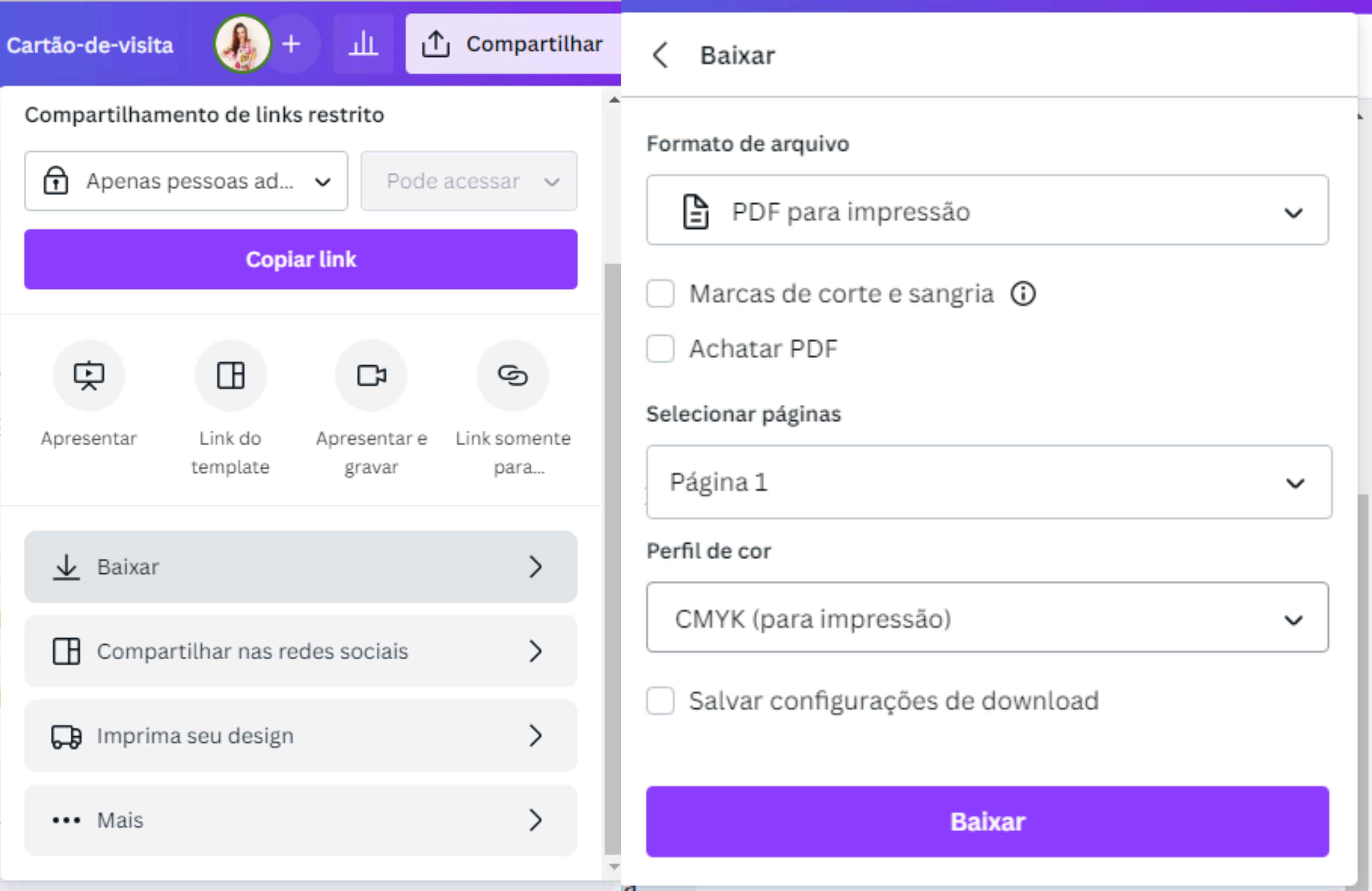 Template Grátis: cartão de visita estilo instagram!