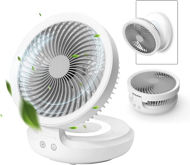 Foldable Electric Portable Air Circulator Fan with Hook