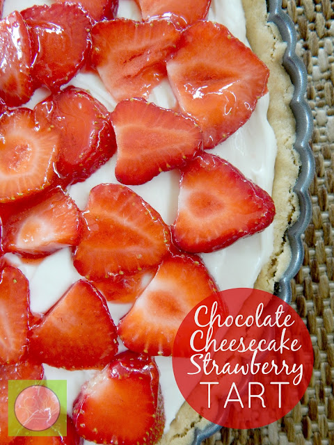chocolate cheesecake strawberry tart (sweetandsavoryfood.com)