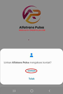 Izinkan Alfatrans Pulsa mengakses kontak?
