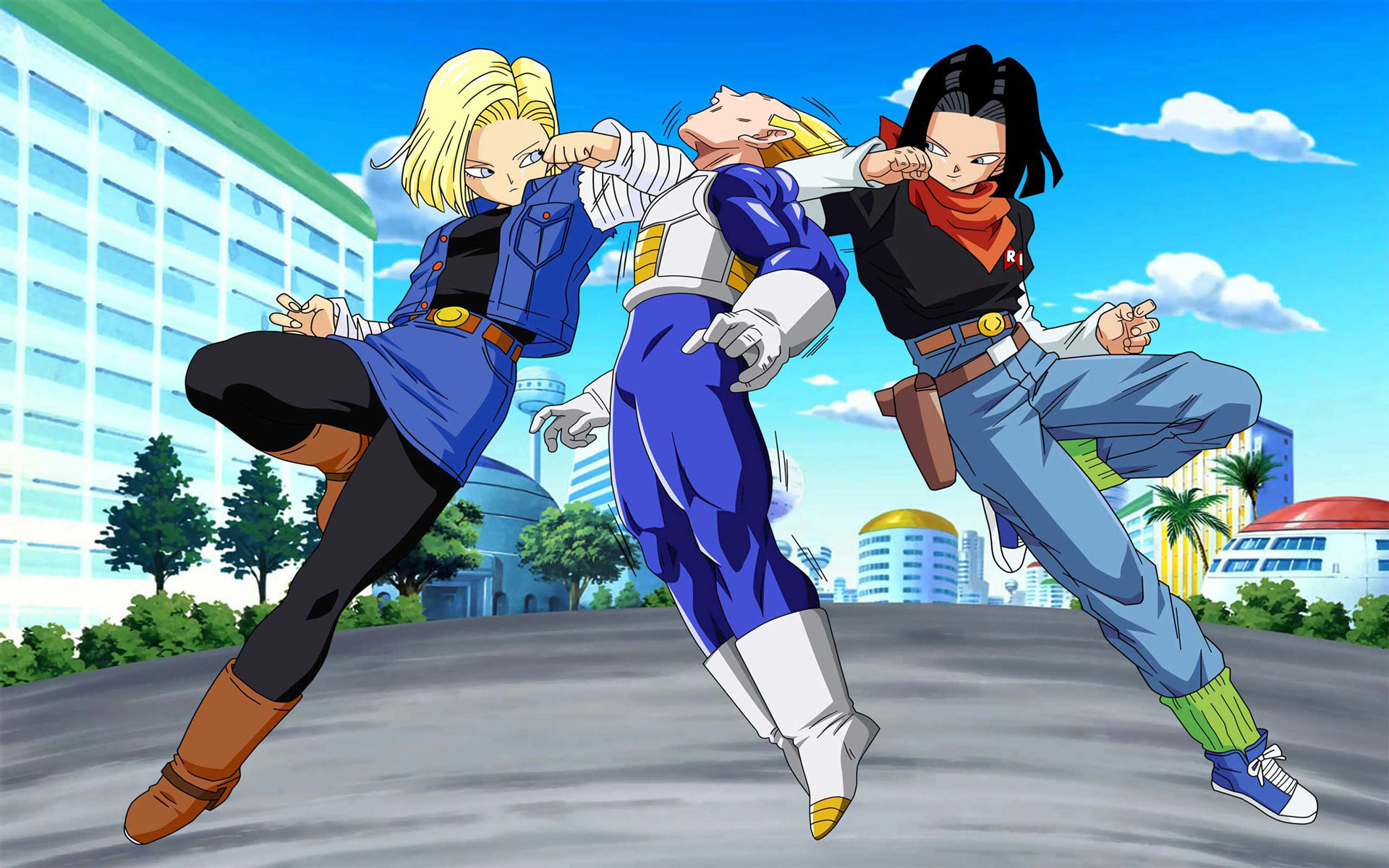 Papel De Parede Dragon Ball Z Android 18 E 17 Papel De Parede