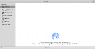 Airdrop finder window in Mac