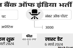 सेंट्रल बैंक ऑफ इंडिया (सीबीआई) में 3000 पदों पर भर्ती 2024, सैलरी 15000 (Recruitment for 3000 posts in Central Bank of India (CBI) 2024, salary 15000)