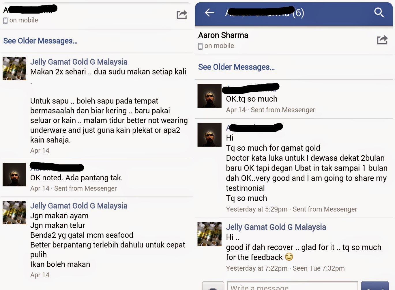 Jelly Gamat Gold-G Malaysia: Testimoni pelanggan Jelly 