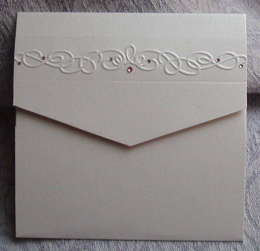 simple Elegant Swirl Pocket Fold Wedding invitation