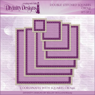 Divinity Designs LLC Double Stitched Squares Dies