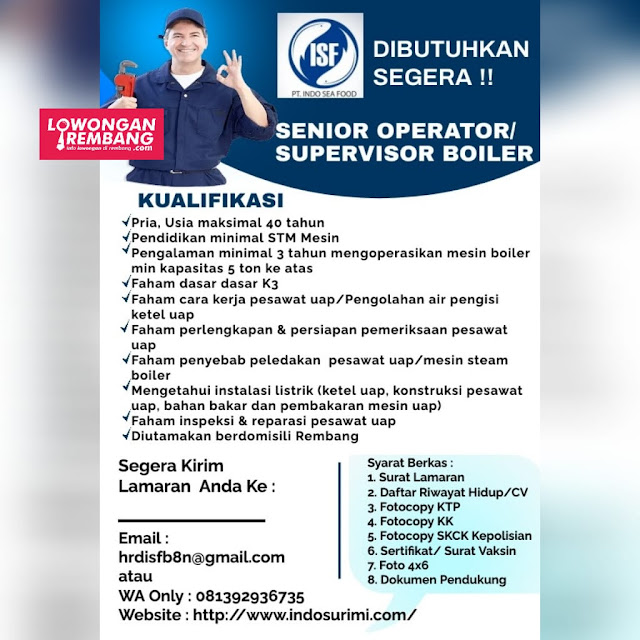 5 Lowongan Kerja Pegawai PT Indo Sea Food Banyudono Kaliori Rembang