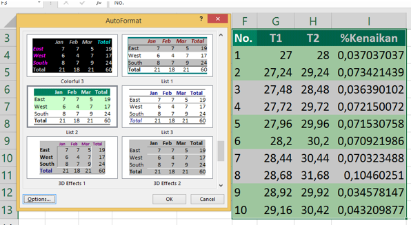 Cara Membuat Tabel Otomatis di Excel Menggunakan AutoFormat