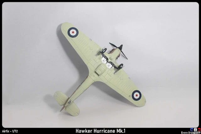 Maquette de l'Hurricane MkI d'Airfix au 1/72.