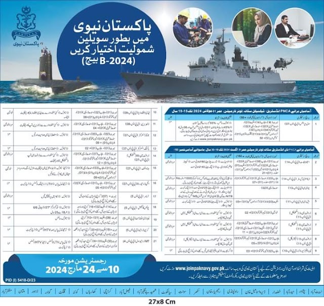 Join Pak Navy as a Civilian (Batch B-2024)