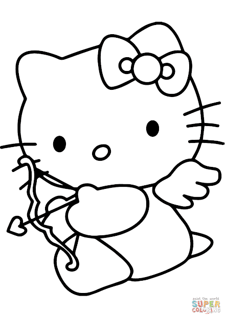 Click The Hello Kitty Valentines Day Cupid Coloring Pages To View  Printable Version Or Color It Online Patible With Ipad And Android  Tablets