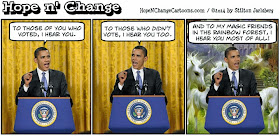 obama, obama jokes, cartoon, humor, political, conservative, hope n' change, hope and change, stilton jarlsberg, midterm, 2014, i hear you