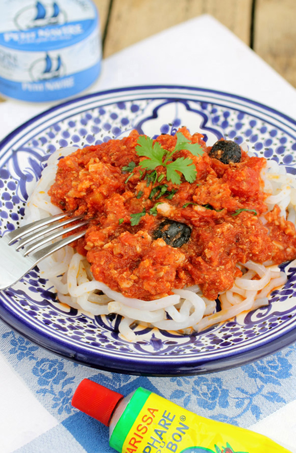  Pâtes (de konjac) au Thon à la Tunisienne