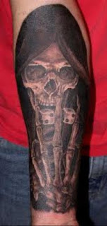 Death tattoo: Grim Reaper playing dices