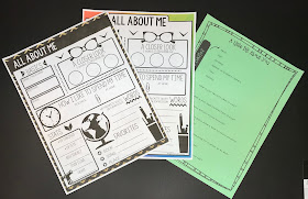Back to school warm up activity that you can place on students' desks. The All About Me Poster is great for getting to know students. The student survey is perfect for back to school.