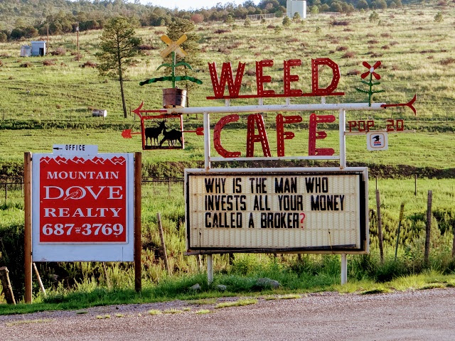 Welcome to Weed, New Mexico sign