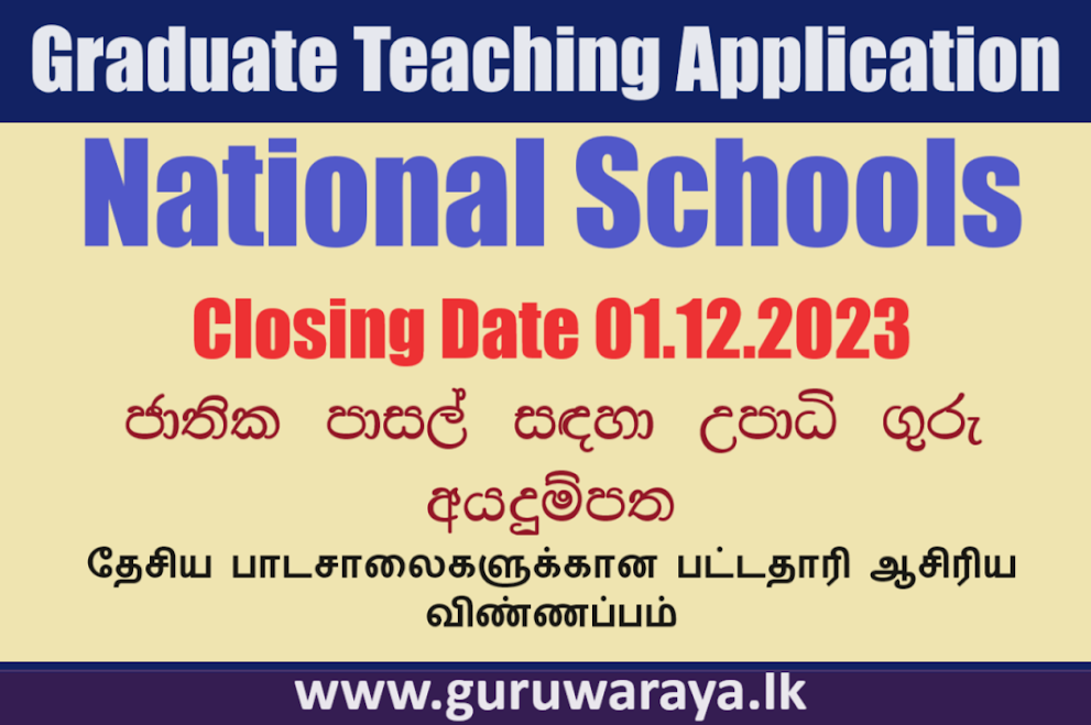 Graduate Teaching Application - National Schools 