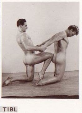 Royale Studio vintage British gay erotic wrestling photos Brian Lamprill v Tibor Urgay grapple nude naked gleaming shiny oiled bodies sexy moves