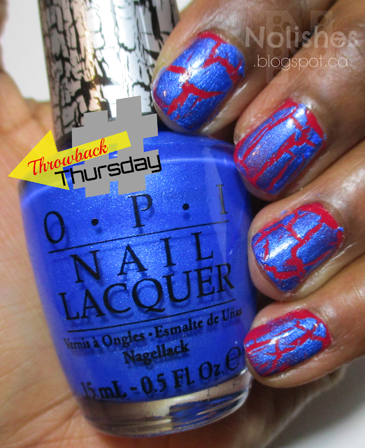 Shattercure using OPI 'Blue Shatter', and Revlon 'Cherries in the Snow' as the base