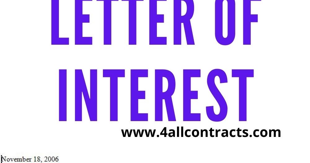 Sample Letter Of Interest To Participate In A Project Sample Contracts