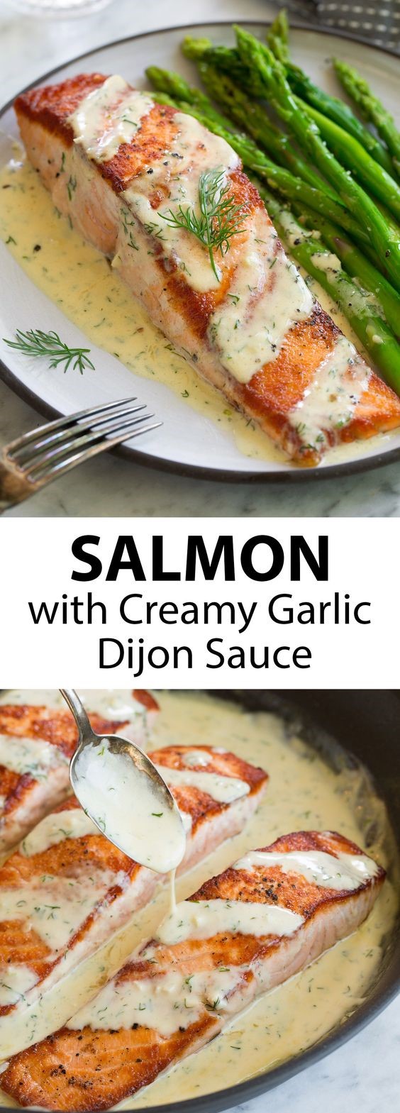 SALMON WITH CREAMY GARLIC DIJON SAUCE | Angelica Vianna Food - 