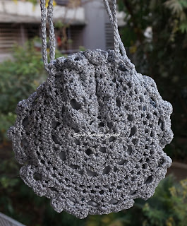 free crochet doily pattern, free crochet potli bag pattern, free crochet swag bag pattern,