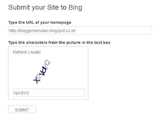 how to submit blogger sitemap to bing