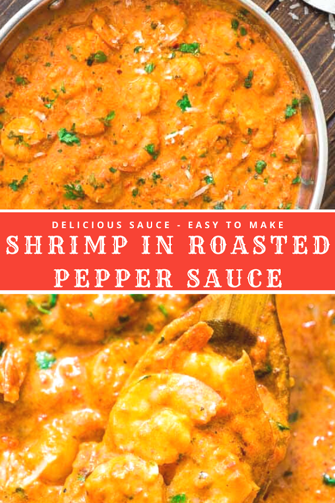 Shrimp in Roasted Pepper Sauce - Rich and Flavorful