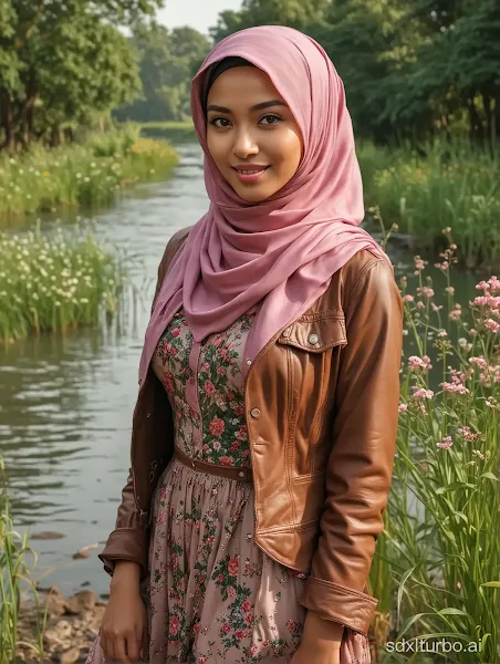 Foto wanita hijab cantik versi ai