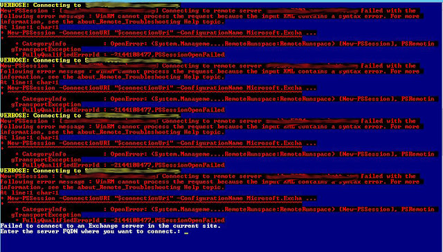 Exchange Shell XML Error