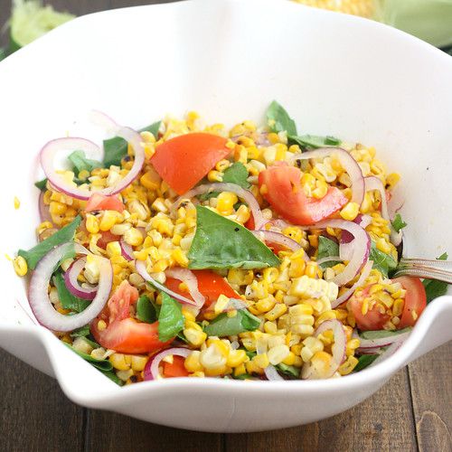 Charred Corn Salad with Basil and Tomatoes