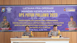 Pastikan Kesiapan Operasi, Waka Polres Toraja Utara Pimpin Lat Pra Ops Mandiri Kewilayahan Patuh 2023
