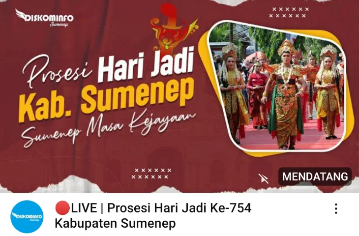 Link Nonton Prosesi Hari Jadi Ke-754 Kabupaten Sumenep Bagi yang Tidak Bisa Hadir Langsung