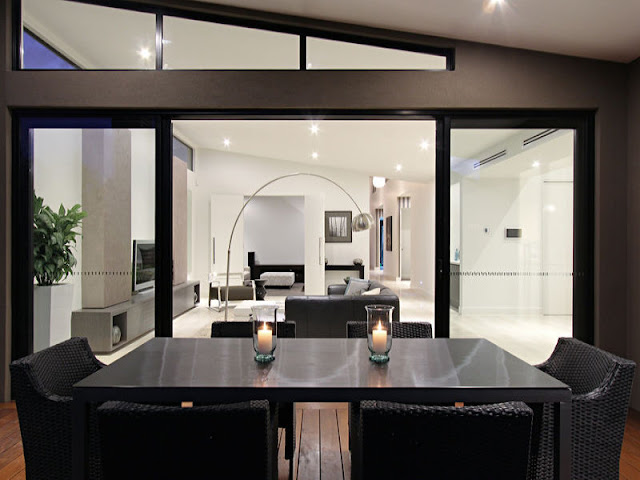 Picture of black table and chairs on the covered terrace