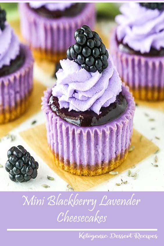 Mini Blackberry Lavender Cheesecakes