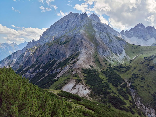 Views of the mountains through the Hochtennbodensteig hike