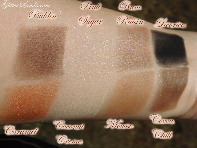 Too Faced "Semi-Sweet Chocolate Bar" Palette swatches review. Makeup eyeshadow-GlitterLambs.com