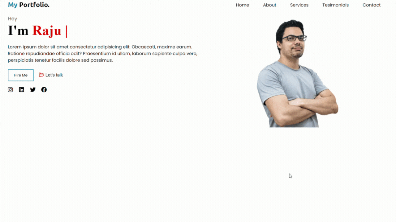 responsive portfolio website using html and css, raju webdev, geeks help,portfolio website using html and css source code, how to create a personal portfolio website using html css and javascript, portfolio website using html css and javascript source code